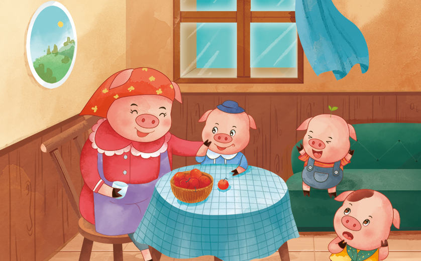 三只小猪APP插画